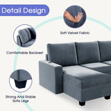 Freely Combinable L-Shape Sectional Sofa Couch with Chaise Lounge, 3 Colors