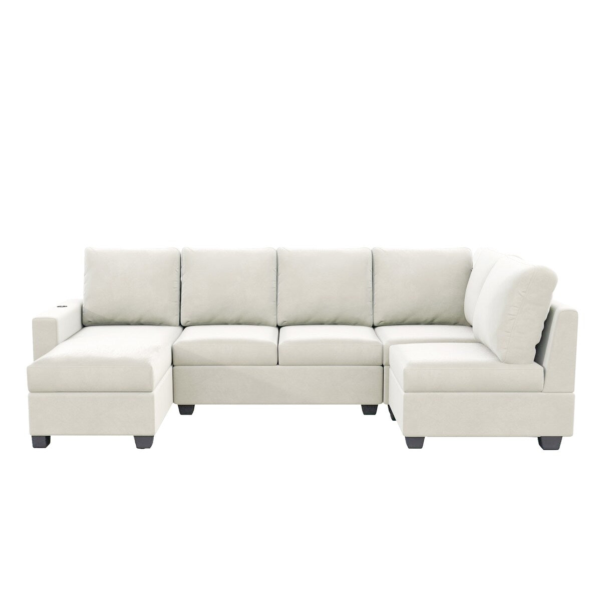 Freely Combinable L-Shape Sectional Sofa Couch with Chaise Lounge, 3 Colors