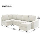 Freely Combinable L-Shape Sectional Sofa Couch with Chaise Lounge, 3 Colors