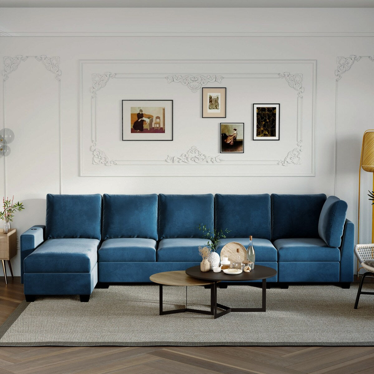 Freely Combinable L-Shape Sectional Sofa Couch with Chaise Lounge, 3 Colors