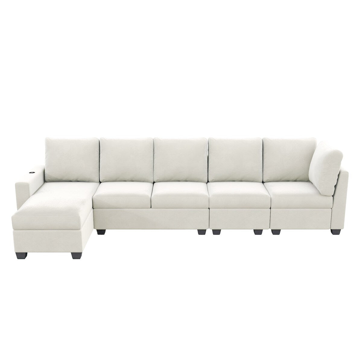 Freely Combinable L-Shape Sectional Sofa Couch with Chaise Lounge, 3 Colors