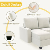 Freely Combinable L-Shape Sectional Sofa Couch with Chaise Lounge, 3 Colors
