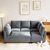 Freely Combinable L-Shape Sectional Sofa Couch with Chaise Lounge, 3 Colors