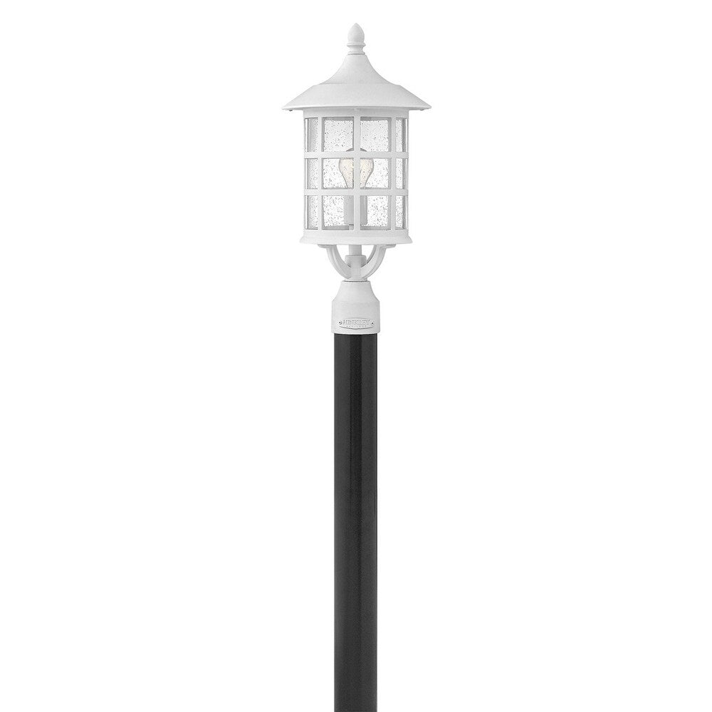 Freeport 1-Light Large Pier Mount Textured White Outdoor Lantern