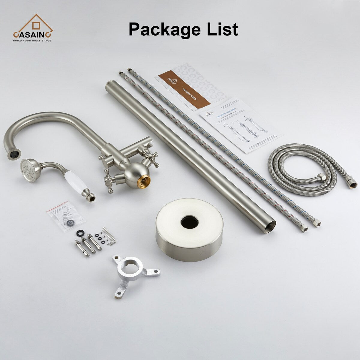 Freestanding 2-Handles Bathtub Faucet with Hand Shower