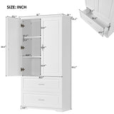 Freestanding Bathroom Storage Cabinet with Adjustable Shelf, Doors and Drawers