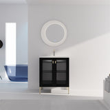 Freestanding Bathroom Vanity Plywood w/ Ceramic Sink,Soft Closing Door