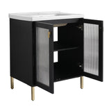 Freestanding Bathroom Vanity Plywood w/ Ceramic Sink,Soft Closing Door