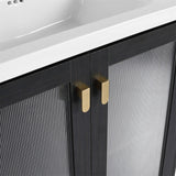 Freestanding Bathroom Vanity Plywood w/ Ceramic Sink,Soft Closing Door
