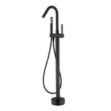 Freestanding Bathtub Floor Mount Faucet Single Handle with Hand Shower