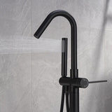 Freestanding Bathtub Floor Mount Faucet Single Handle with Hand Shower