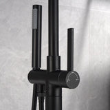 Freestanding Bathtub Floor Mount Faucet Single Handle with Hand Shower