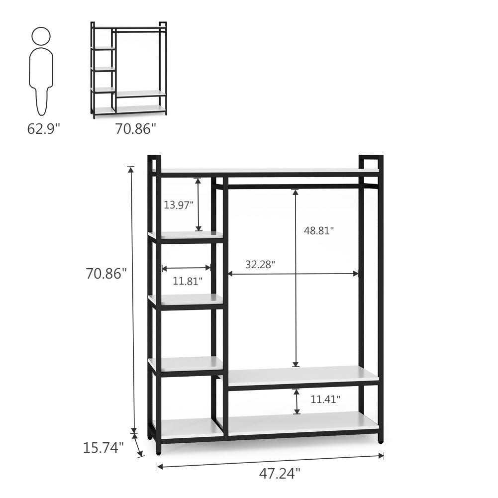 Freestanding Closet Organizer with Shelves