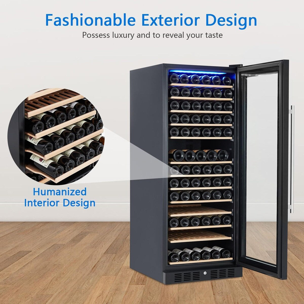 Freestanding Compressor Wine Cooler Refrigerator w/Lock