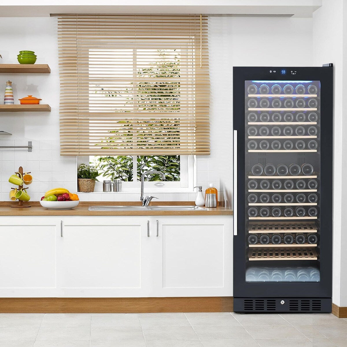 Freestanding Compressor Wine Cooler Refrigerator w/Lock