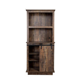 Freestanding Kitchen Pantry Storage Cabinet with Sliding Barn Door