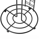 Freestanding Round Single Roll Sturdy Black Iron Towel Paper Holder Stand Roll Dispenser, Countertop Portable Stand