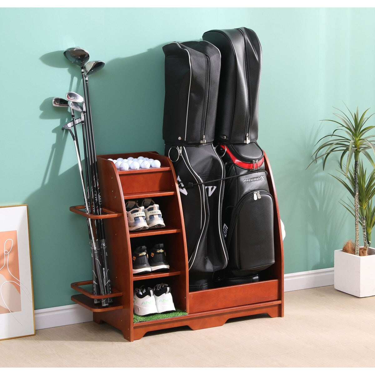 Freestanding Sports Rack Equipment Garage Organizer Golf Sport Storage - N/A