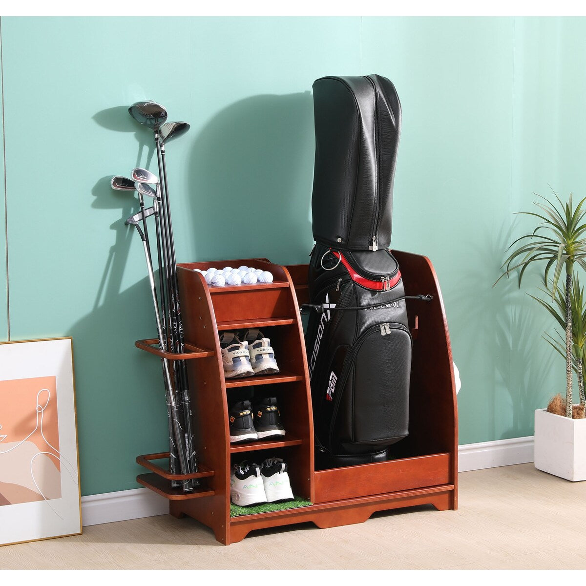Freestanding Sports Rack Equipment Garage Organizer Golf Sport Storage - N/A