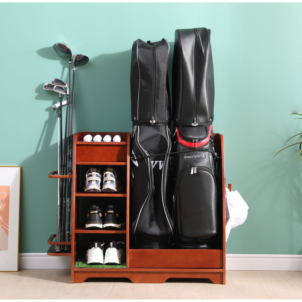 Freestanding Sports Rack Equipment Garage Organizer Golf Sport Storage - N/A