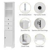 Freestanding Storage Cabinet with 3 Drawers and Adjustable Shelf - 10" x 15"x 68.3"