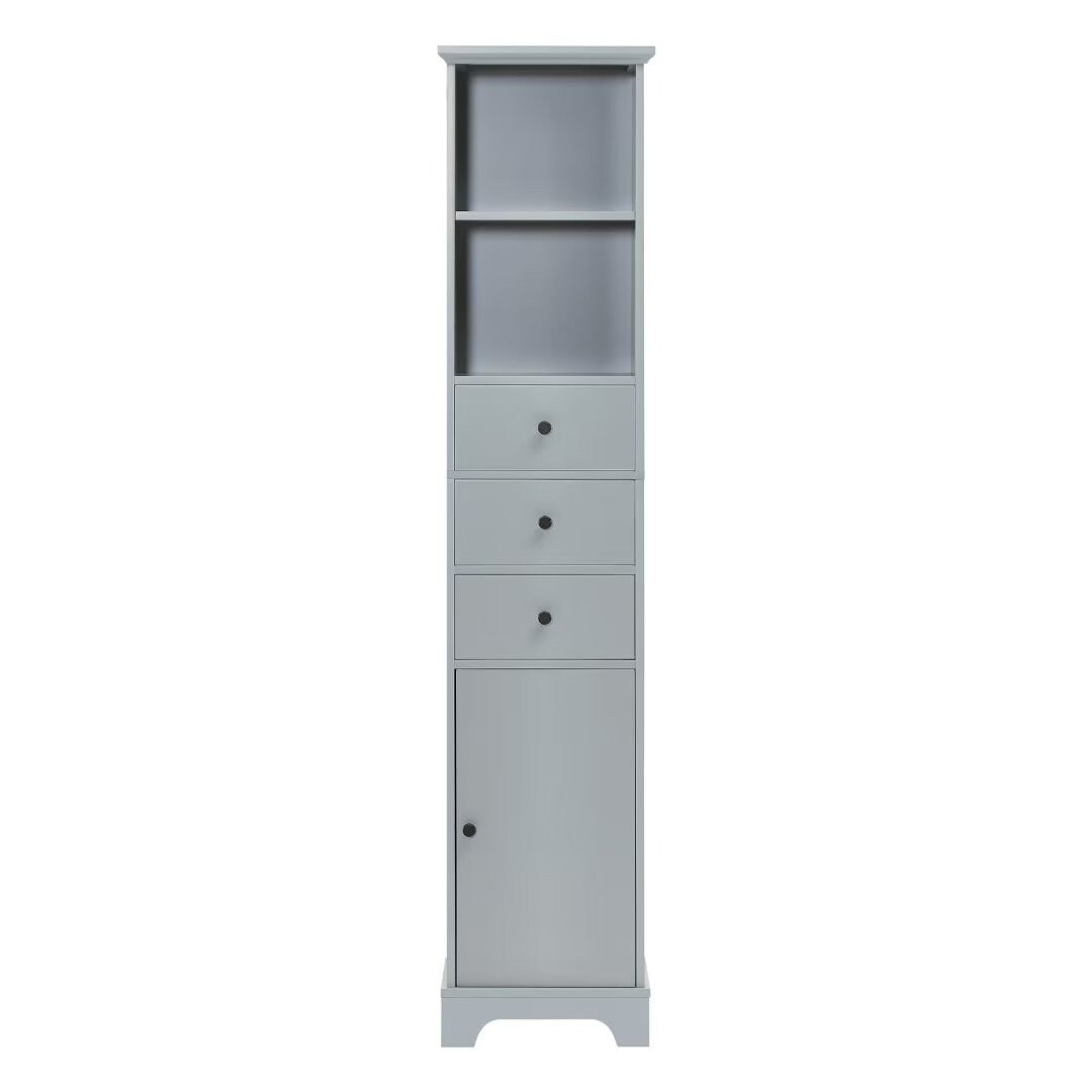 Freestanding Storage Cabinet with 3 Drawers and Adjustable Shelf - 10" x 15"x 68.3"
