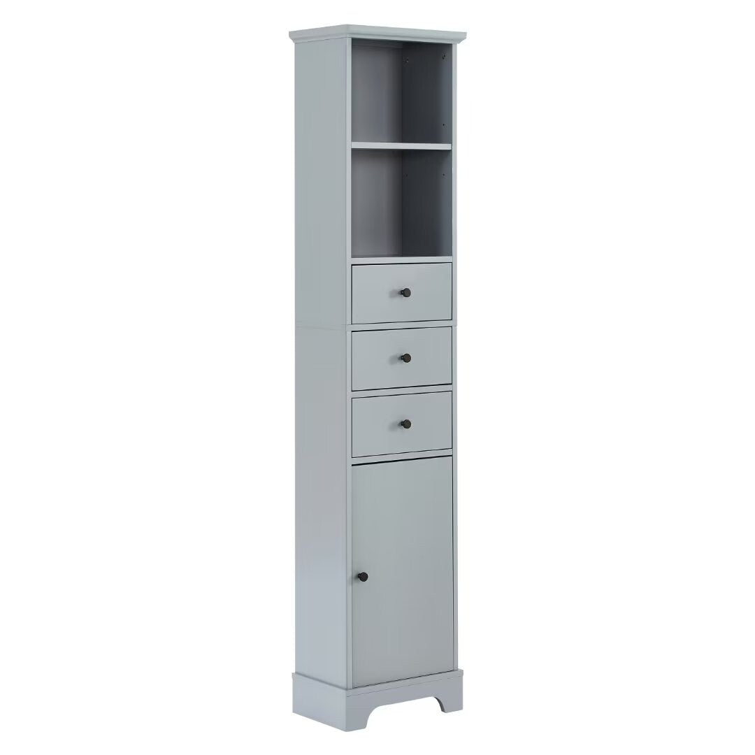 Freestanding Storage Cabinet with 3 Drawers and Adjustable Shelf - 10" x 15"x 68.3"