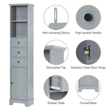 Freestanding Storage Cabinet with 3 Drawers and Adjustable Shelf - 10" x 15"x 68.3"