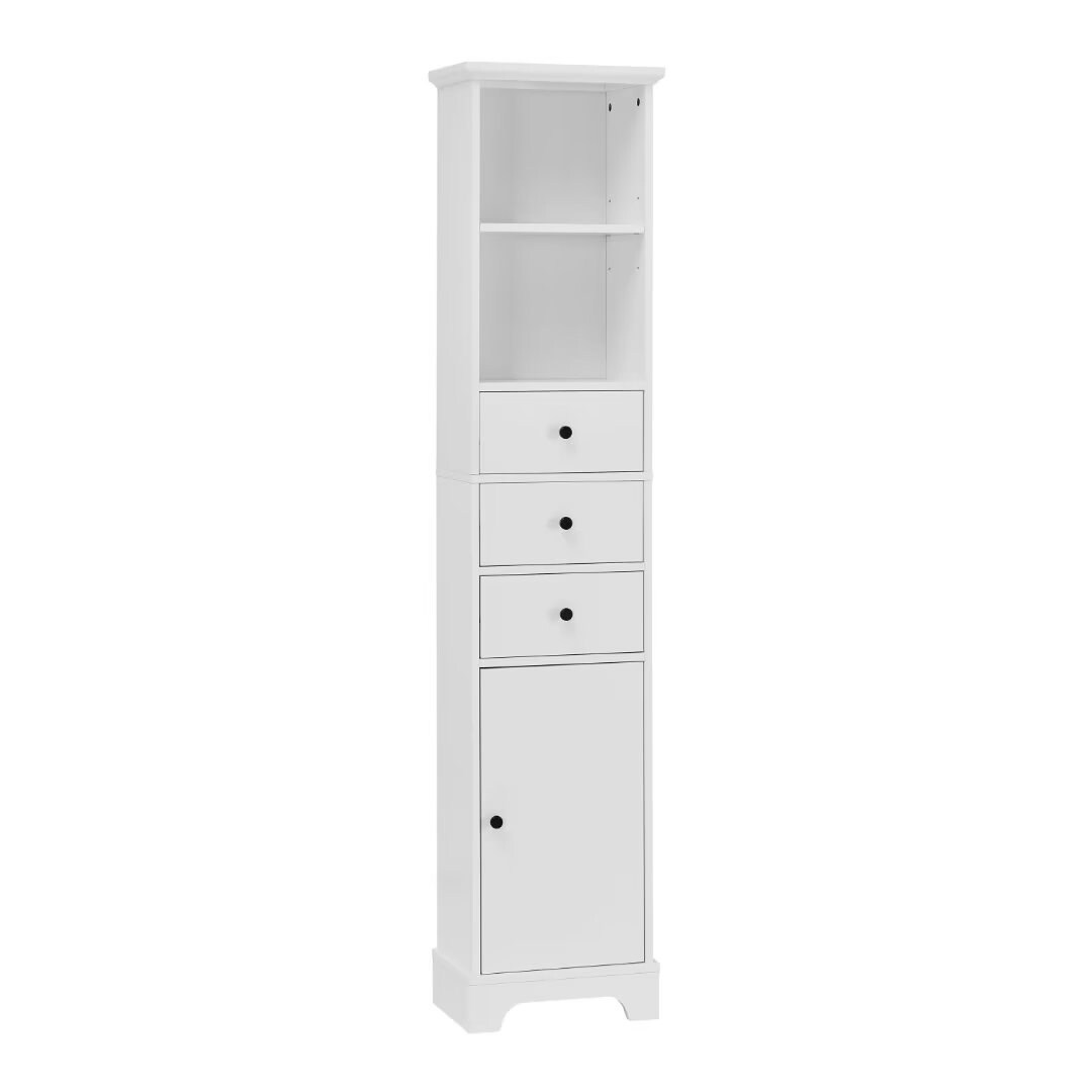 Freestanding Storage Cabinet with 3 Drawers and Adjustable Shelf - 10" x 15"x 68.3"