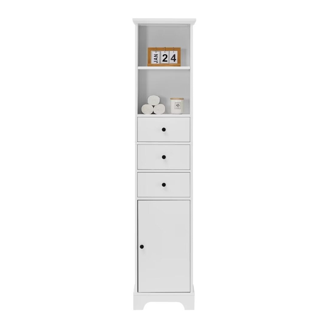 Freestanding Storage Cabinet with 3 Drawers and Adjustable Shelf - 10" x 15"x 68.3"