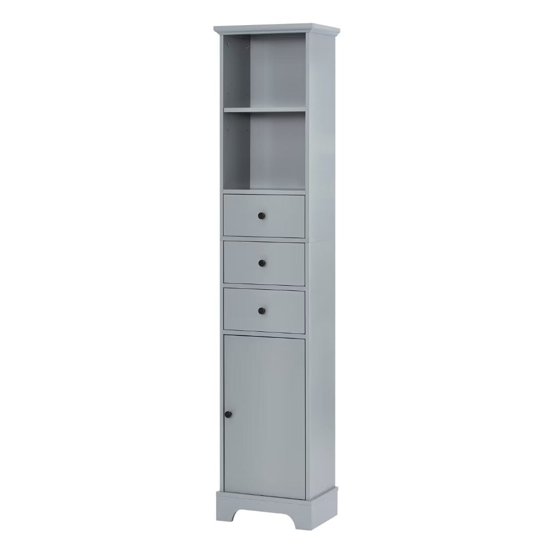 Freestanding Storage Cabinet with 3 Drawers and Adjustable Shelf - 10" x 15"x 68.3"