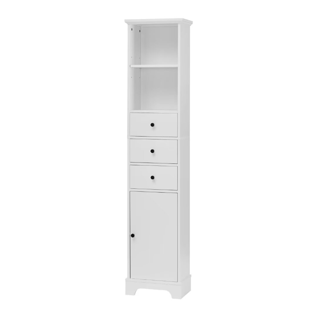 Freestanding Storage Cabinet with 3 Drawers and Adjustable Shelf - 10" x 15"x 68.3"