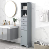 Freestanding Storage Cabinet with 3 Drawers and Adjustable Shelf - 10" x 15"x 68.3"
