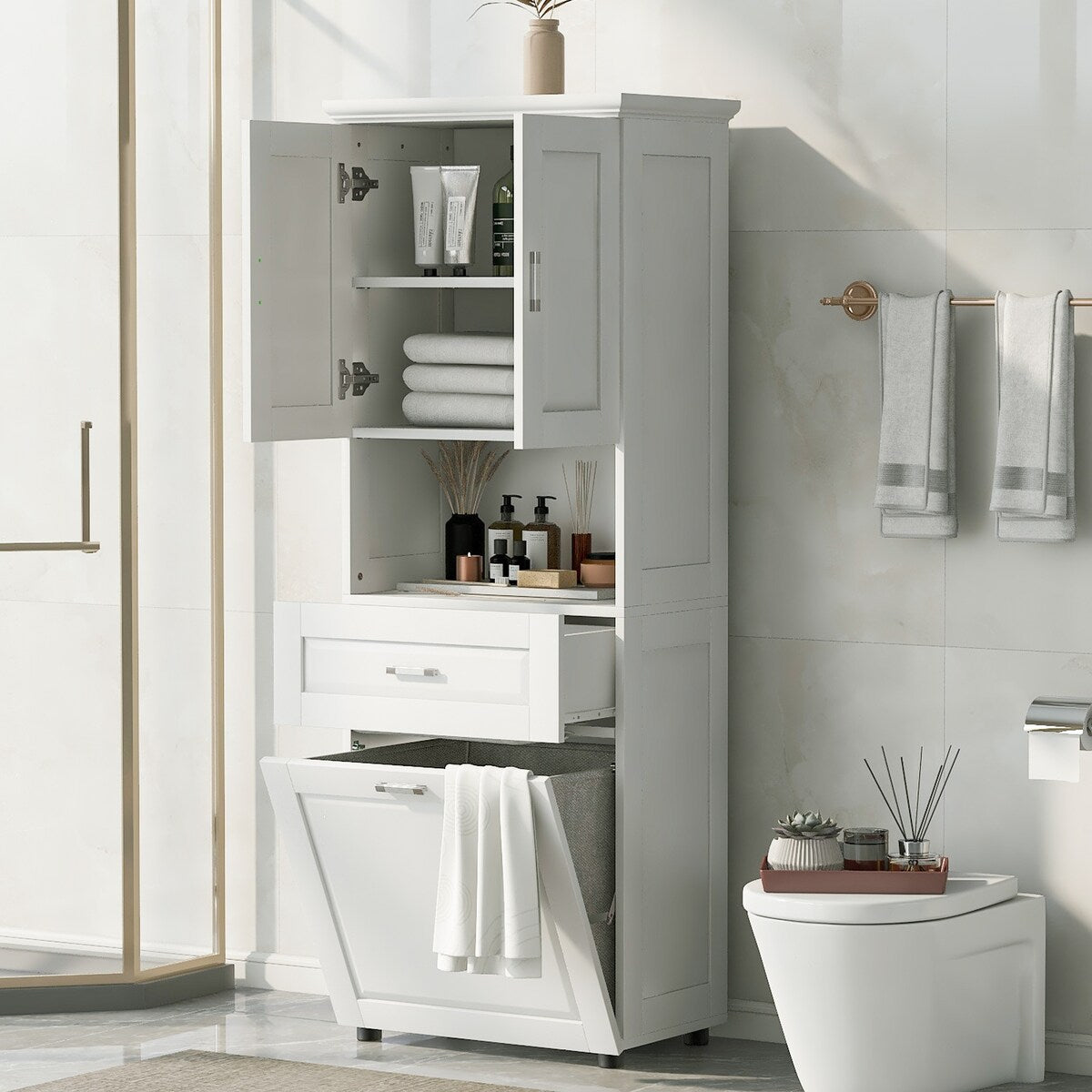 Tall bathroom cupboards freestanding sales