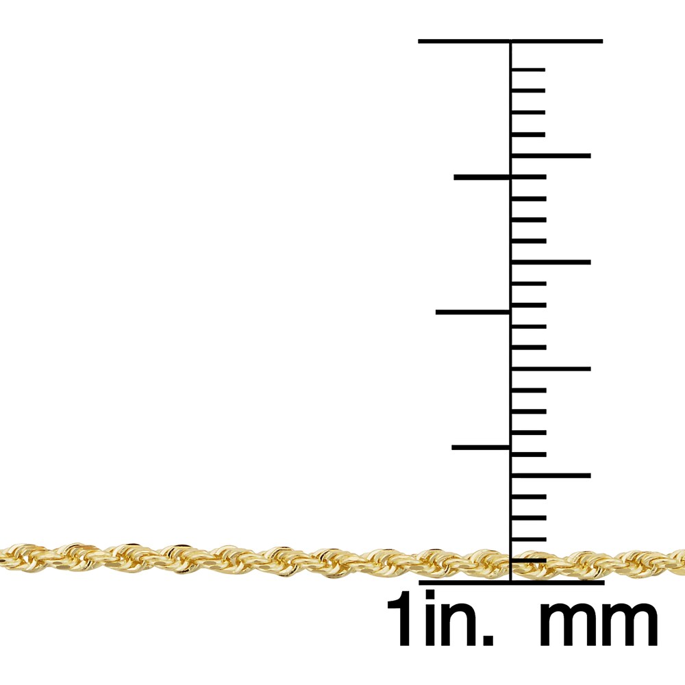 10k Yellow Gold 1.5-mm Semi Solid Rope Chain Necklace (14-30 inch)
