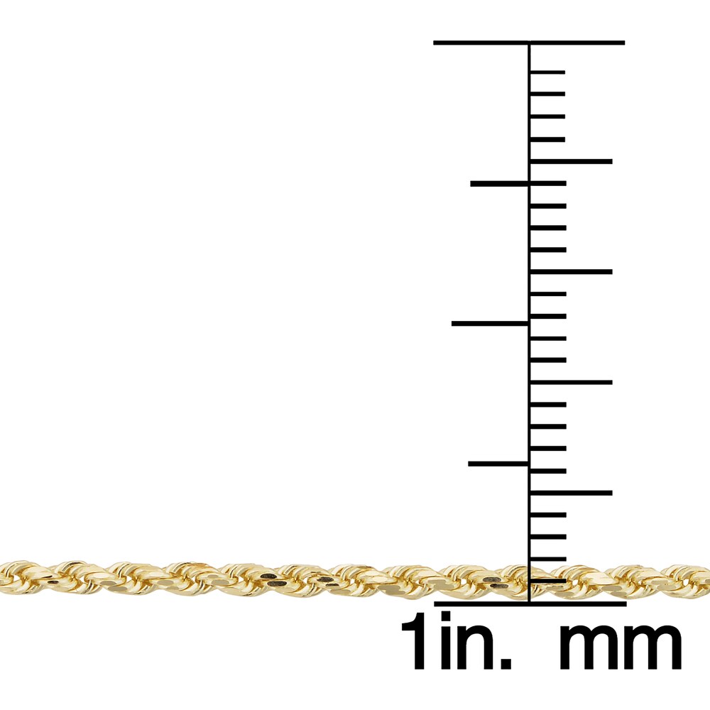Fremada 10k Yellow Gold 1.9 millimiter Semi Solid Rope Chain 14 - 30-inch Necklace