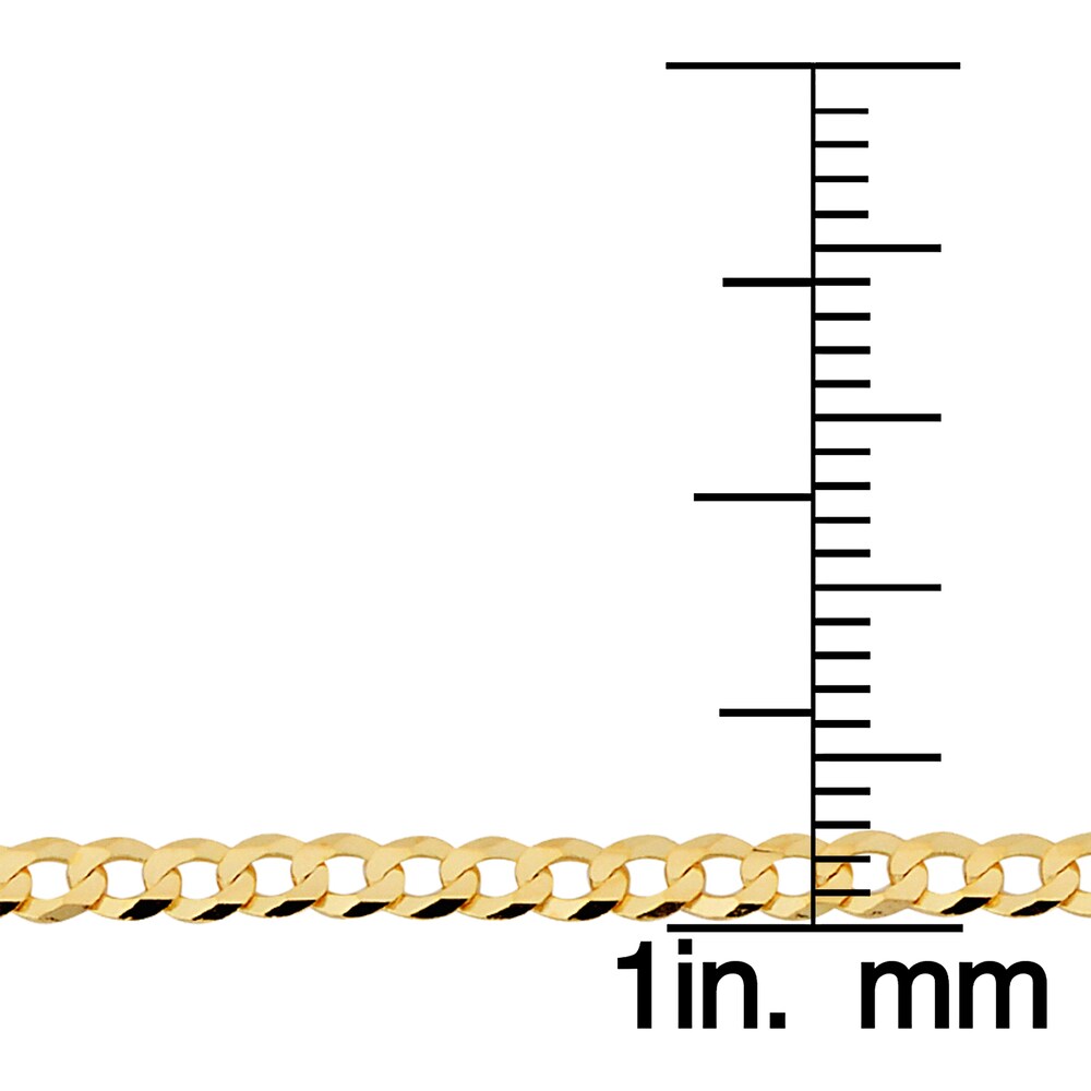 Fremada 10k Yellow Gold 3-mm High Polish Curb Link Chain (16 - 30 inches)