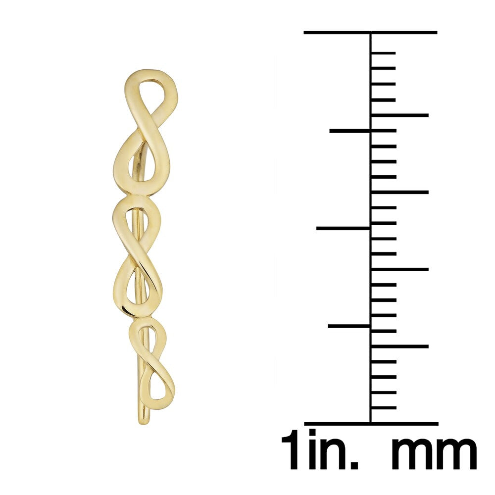 Fremada 10k Yellow Gold High Polish Graduated Infinity Climber Earrings