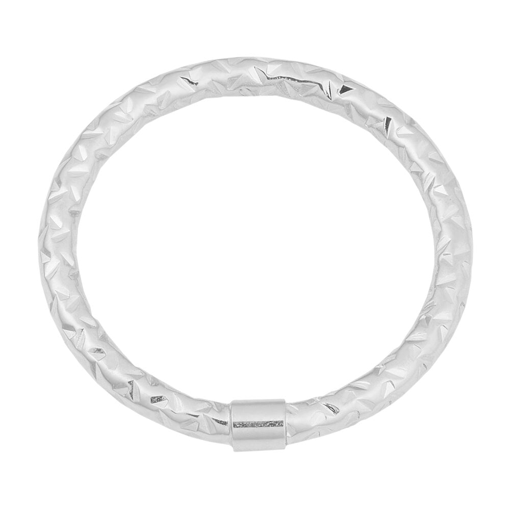 Fremada 14k Gold Stylish Diamond-cut Stackable Ring