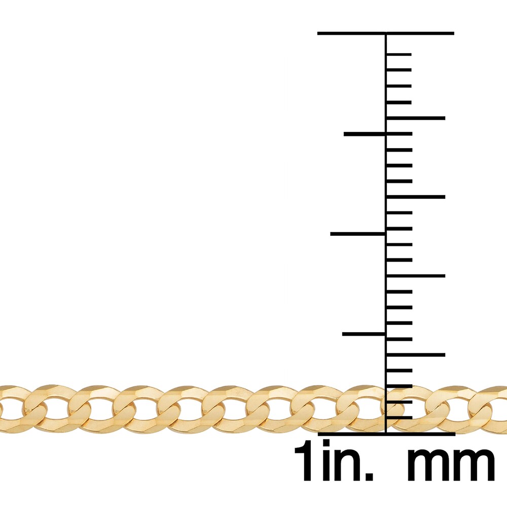Fremada 14k Yellow Gold 3-mm High Polish Solid Curb Link Necklace
