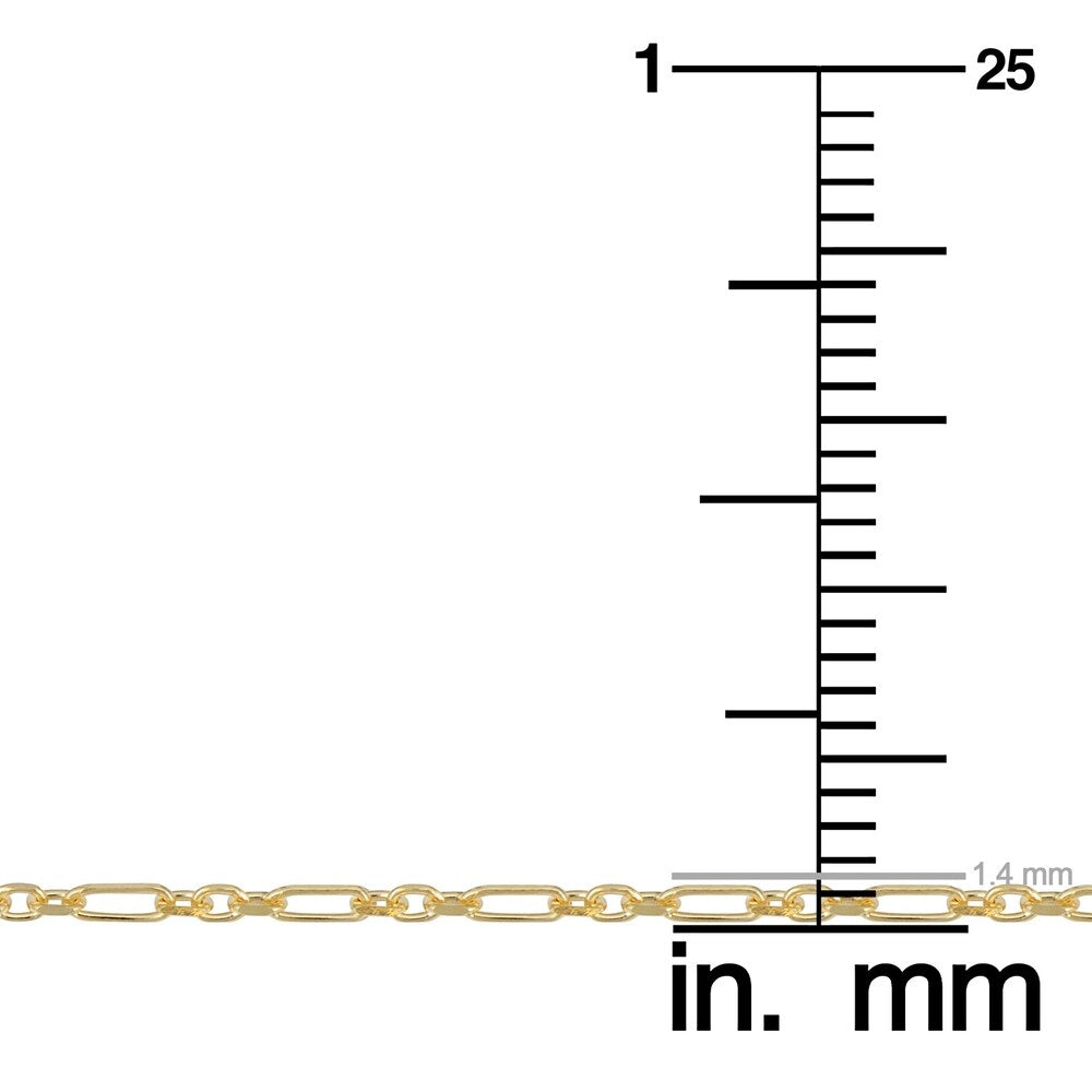 Fremada 14k Yellow Gold Figaro Forzatina Link Chain Necklace
