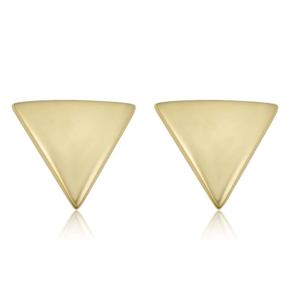Fremada 14k Yellow Gold Triangle Stud Earrings