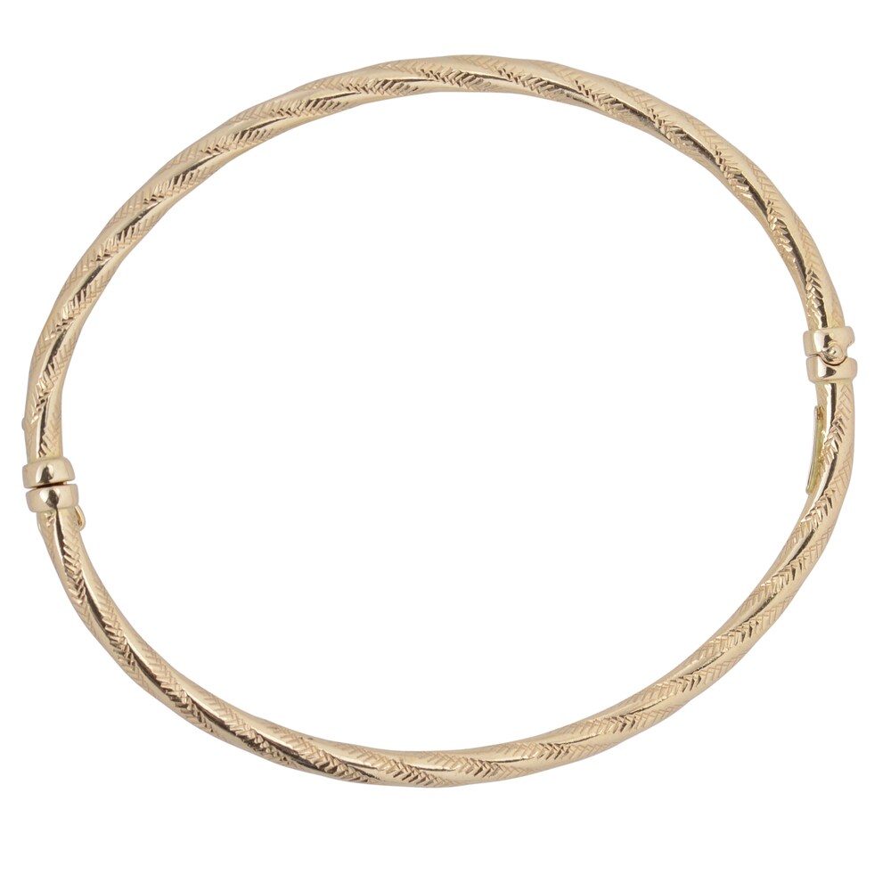 Fremada Italian 14k Yellow Gold 3-mm High Polish and Diamond-cut Finished Bangle Bracelet