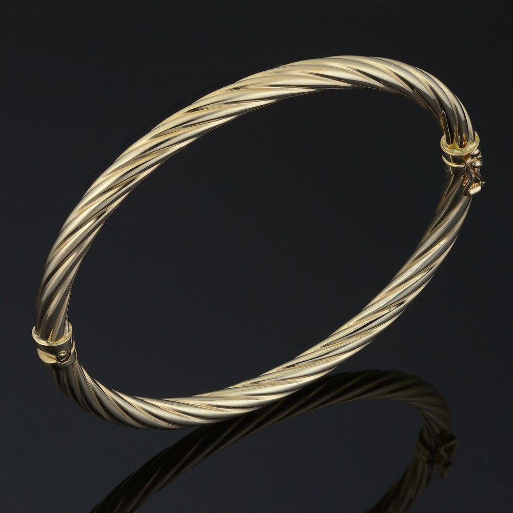 Fremada Italian 14k Yellow Gold 5-mm High Polish Twist Bangle Bracelet
