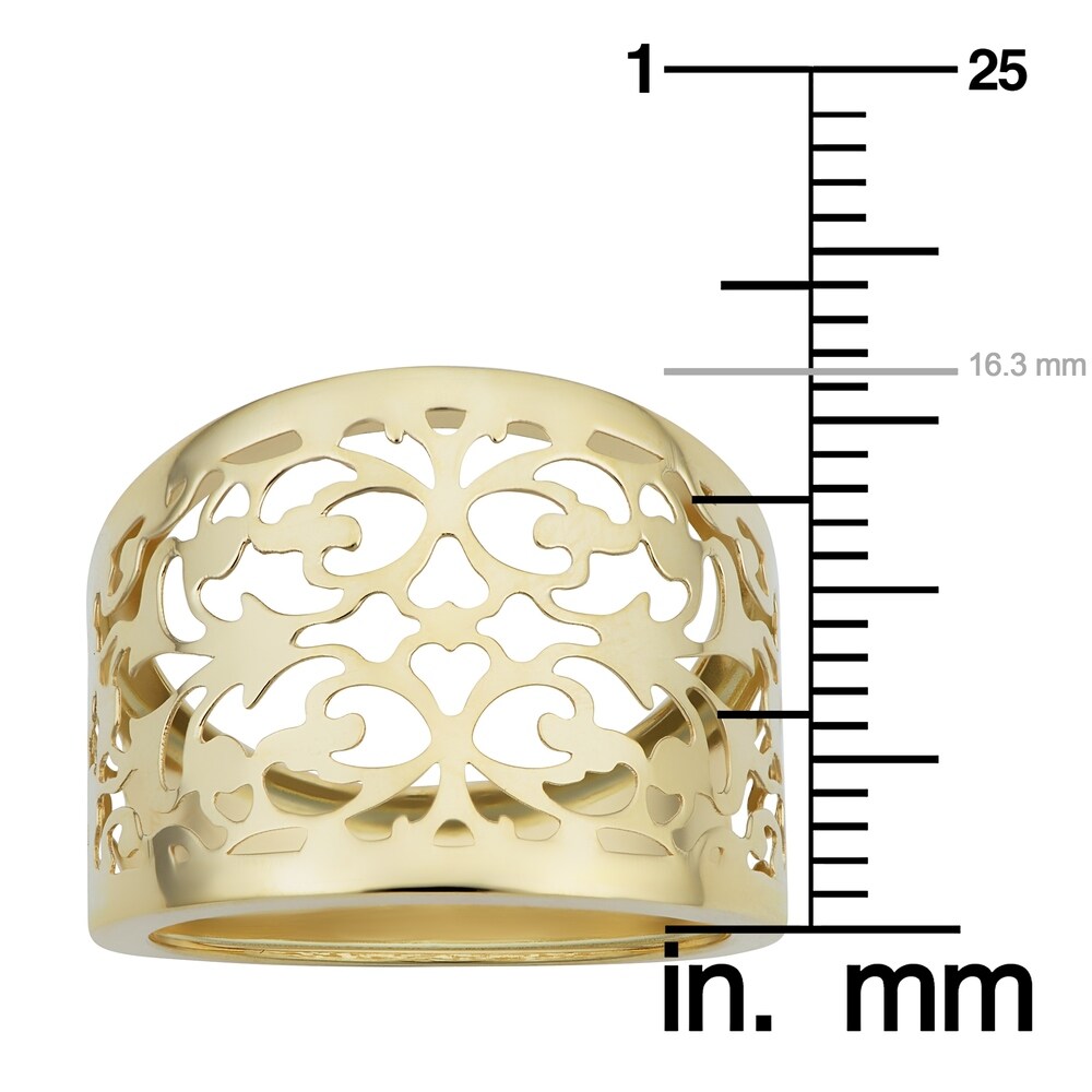 14k Yellow Gold Filigree Cigar Band Ring (16.5 millimeters wide)