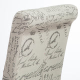 French Beige Printed Linen Dining Chair (Set of 2) by Christopher Knight Home