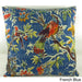 Ethnic Kantha Stitch Tropical Birds Cushion Cover , Handmade in India