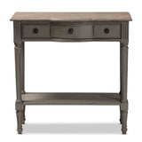 French Country Gray Finished 1-Drawer Wood Console Table