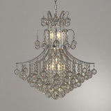 French Empire 11-light 22 in. Full Lead Crystal Chrome Finish Chandelier - Medium Chandelier - Medium Chandelier
