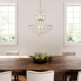 French Empire 11-light 22 in. Full Lead Crystal Chrome Finish Chandelier - Medium Chandelier - Medium Chandelier